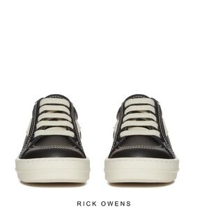 Rick Owens Monochrome Leather Sneakers